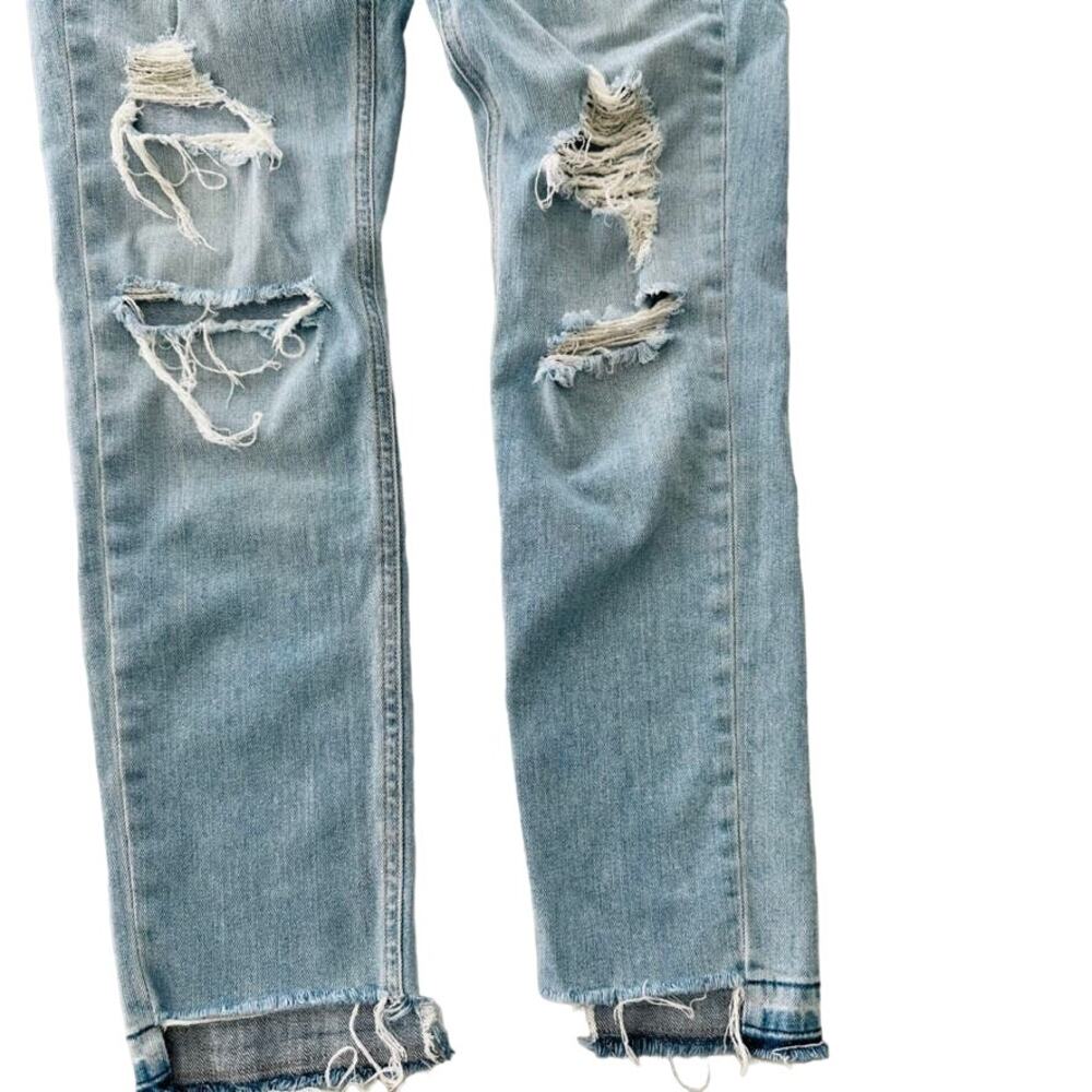 rag & bone 10" Dre Capri Size 25 Step Raw Hem Mid Rise Distressed Light Wash - Picture 7 of 8